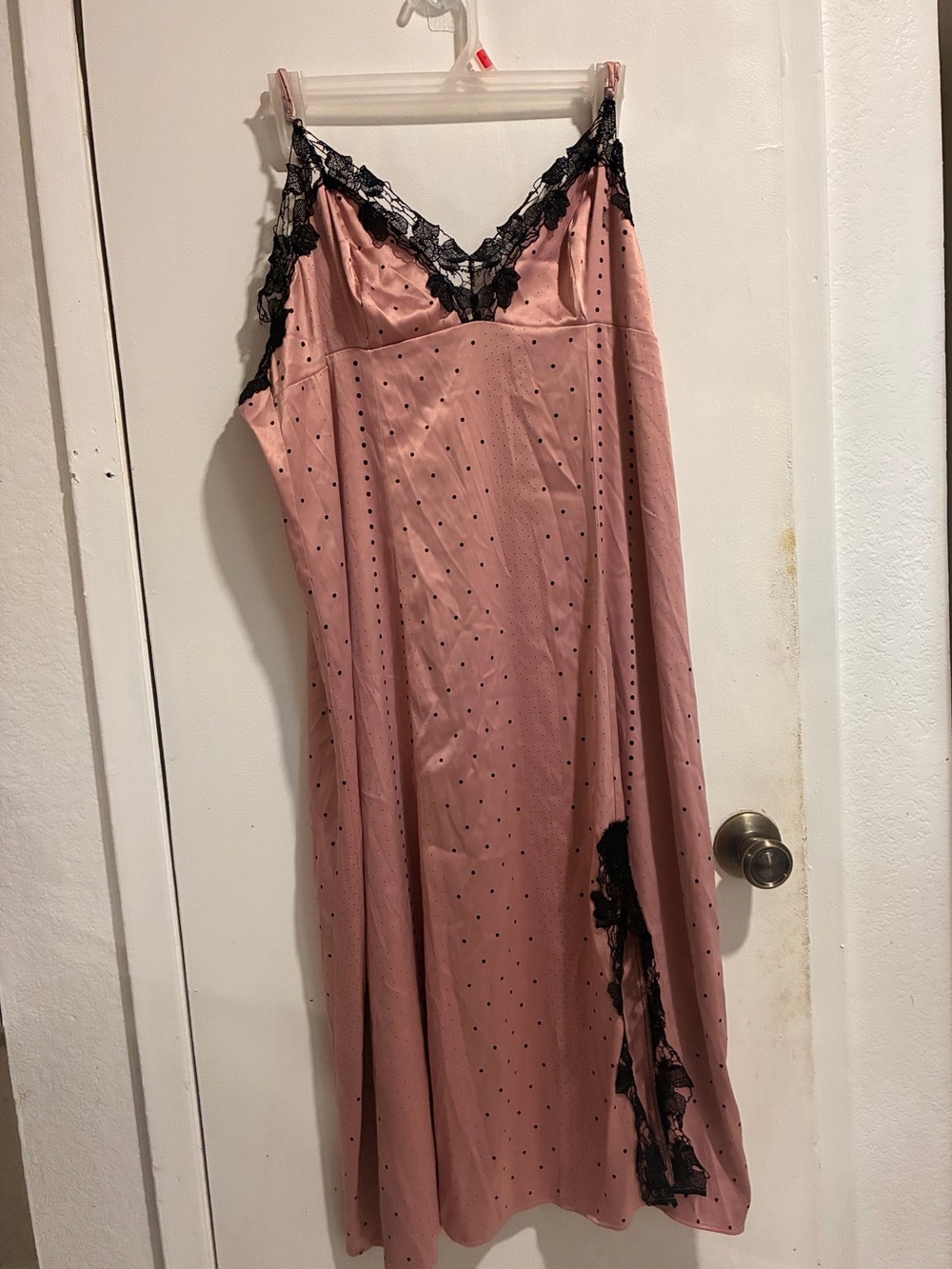 Victoria's Secret Pink Slip Maxi with Black Lace